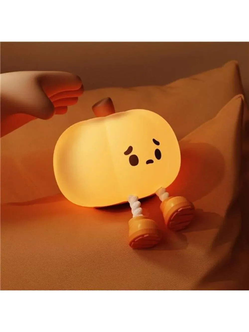 Pumpkin Night Light Halloween LED Silicone Squishy Dimmable Rechargeable Kids